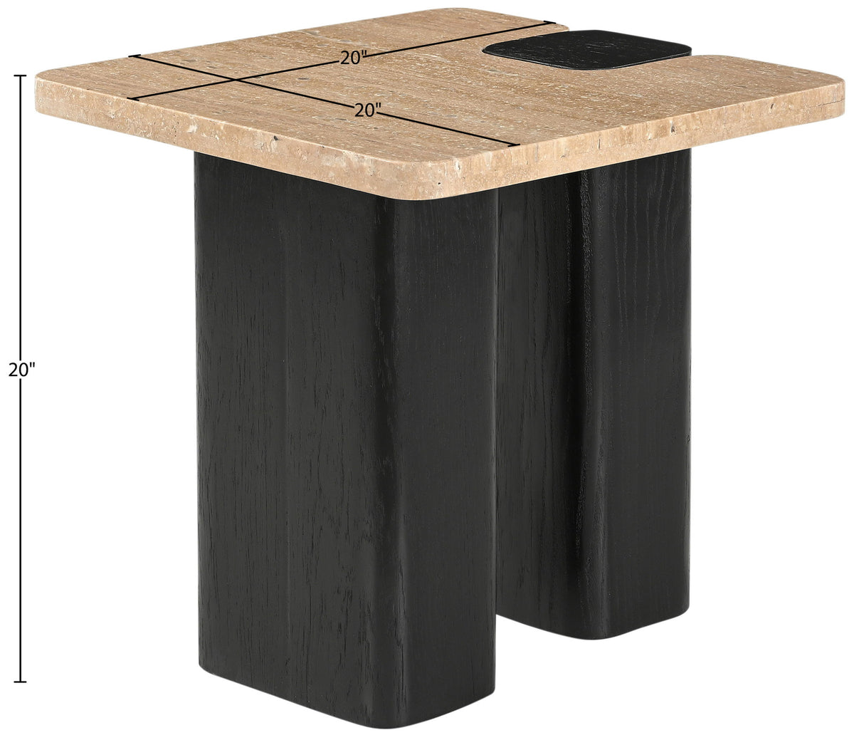 Ravenna - Genuine Travertine Top And Oak Wood Base Table
