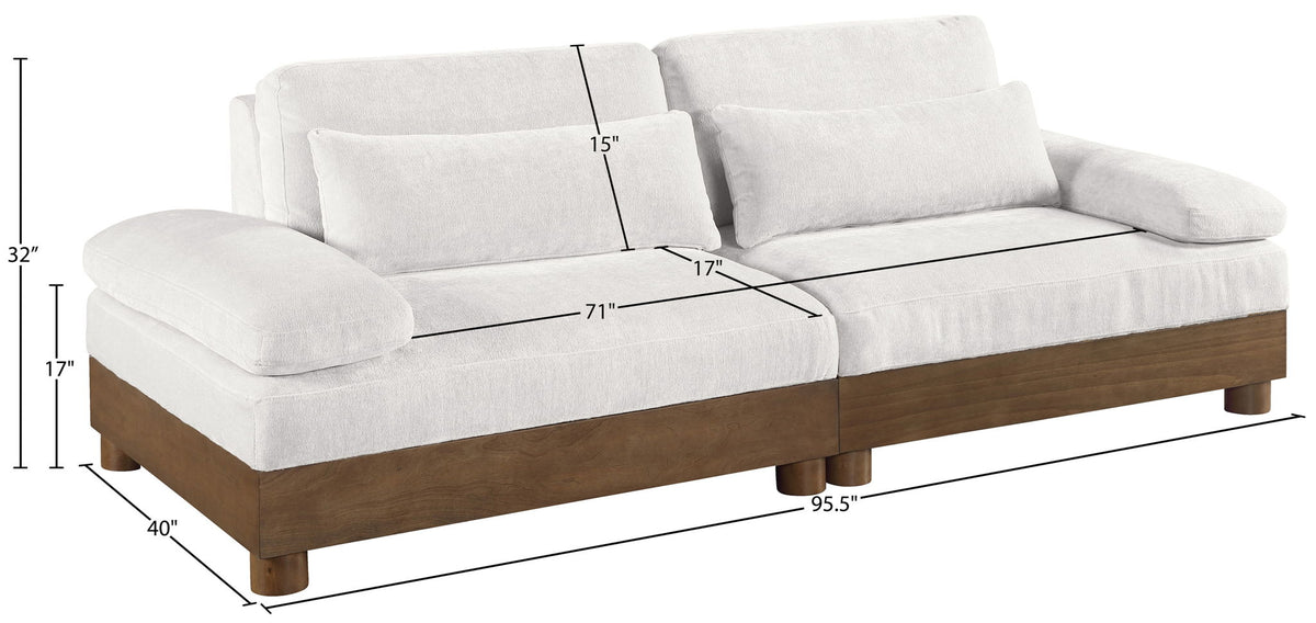 Turin - Chenille Fabric Upholstered Modular Sectional - Cream