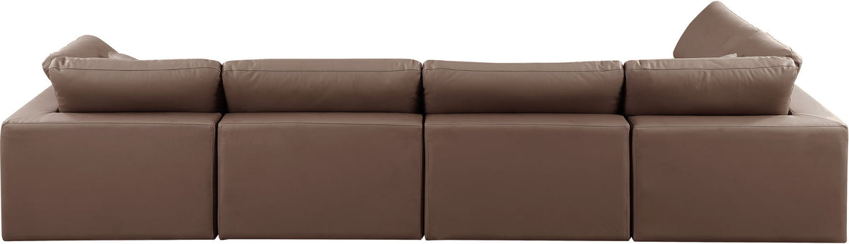 Comfy - 5 Piece Faux Leather Modular Sectional