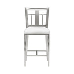 Celina - Counter Height Open Back Metal Barstool With Faux Leather Seat - White