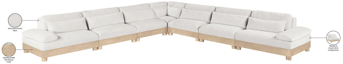 Turin - Chenille Fabric Upholstered Modular Sectional - White