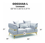 Eaton - Loveseat - Shiny Silver