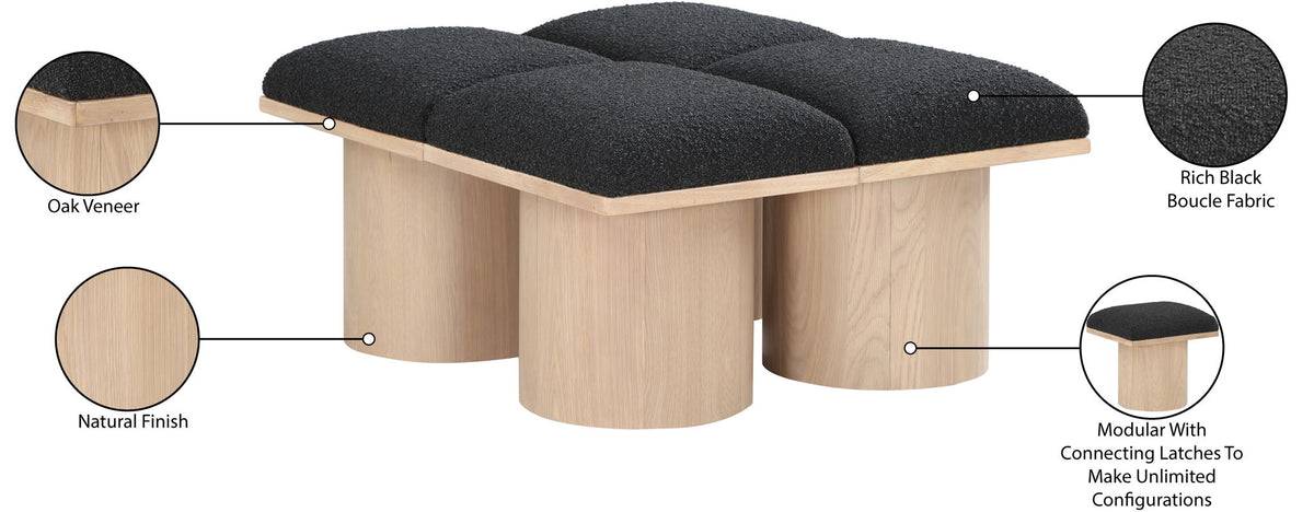 Pavilion - 4 Piece Modular Bench With Natural Base