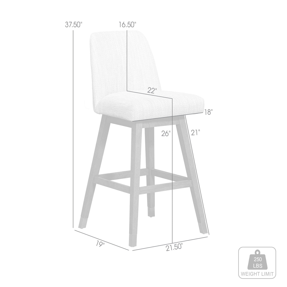 Amelia - Swivel Counter Stool