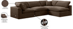 Comfy - 4 Piece Velvet Modular Armless Sectional