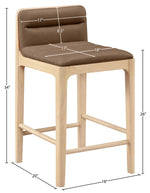 Ellis - Vegan Leather Upholstered Counter Stool (Set of 2) - Natural Base