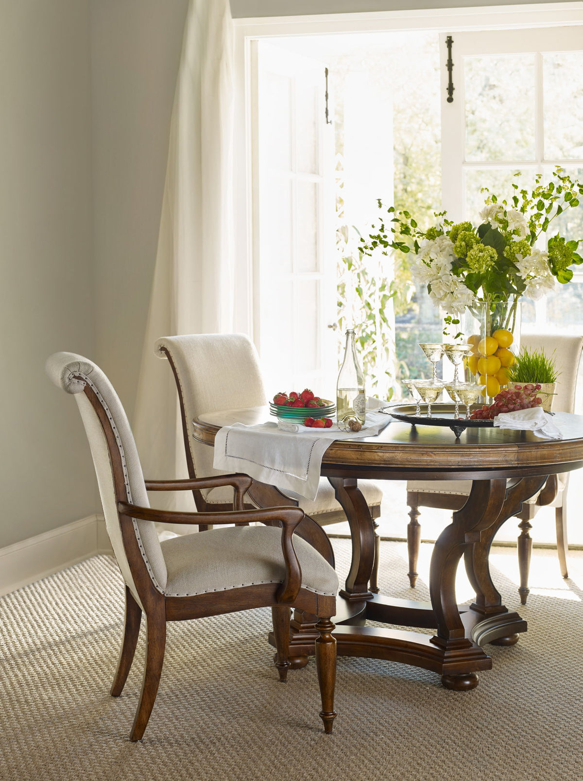 Archivist - Upholstered Arm Chair - Beige / Dark Brown