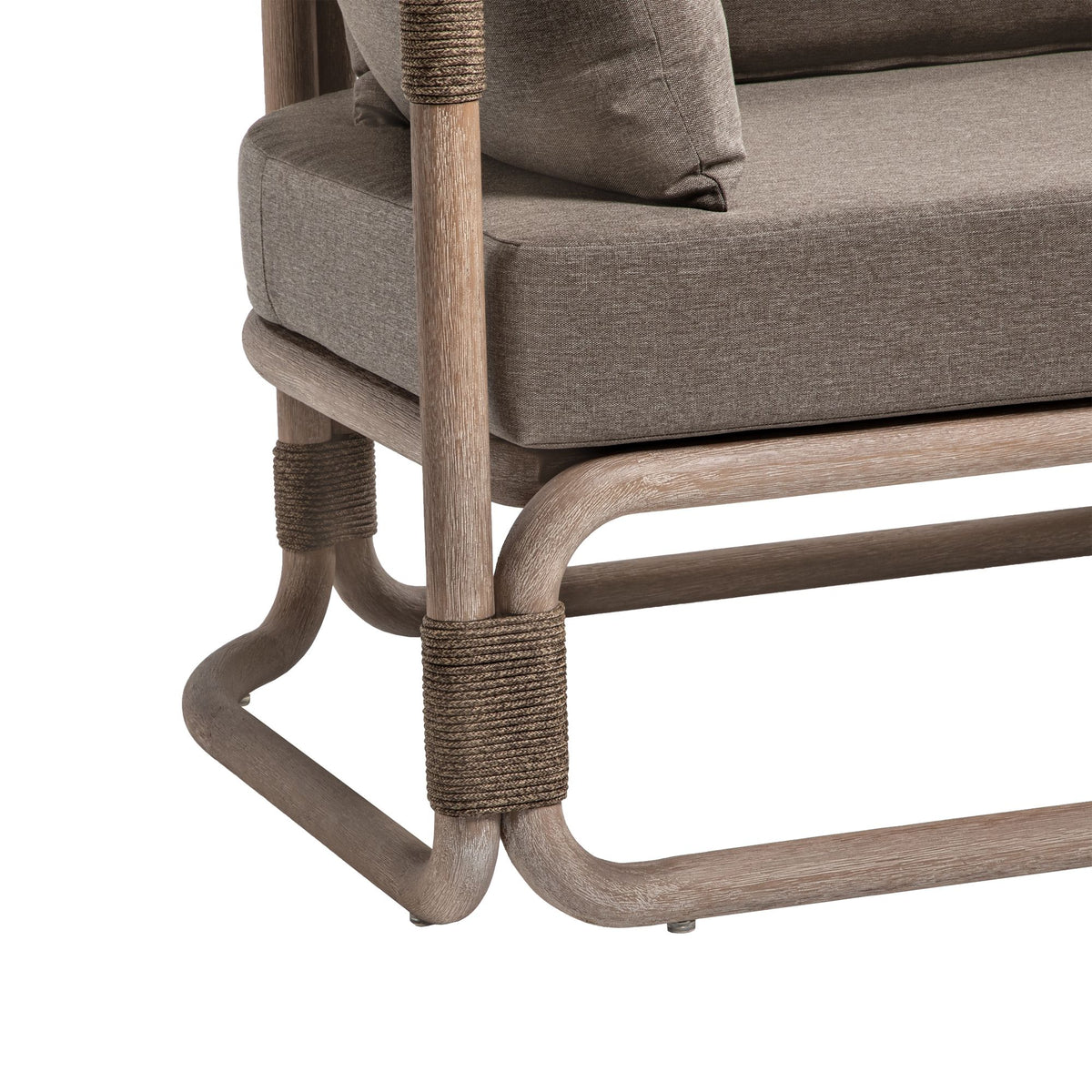 Baja - 79" Outdoor Sofa With Cushions - Brown Wire-Brushed Eucalyptus / Brown