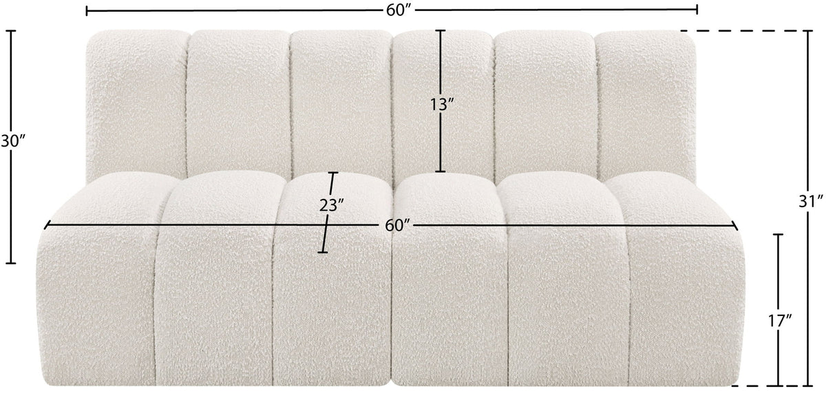 Arc - Boucle Fabric 2 Seats Modular Sofa