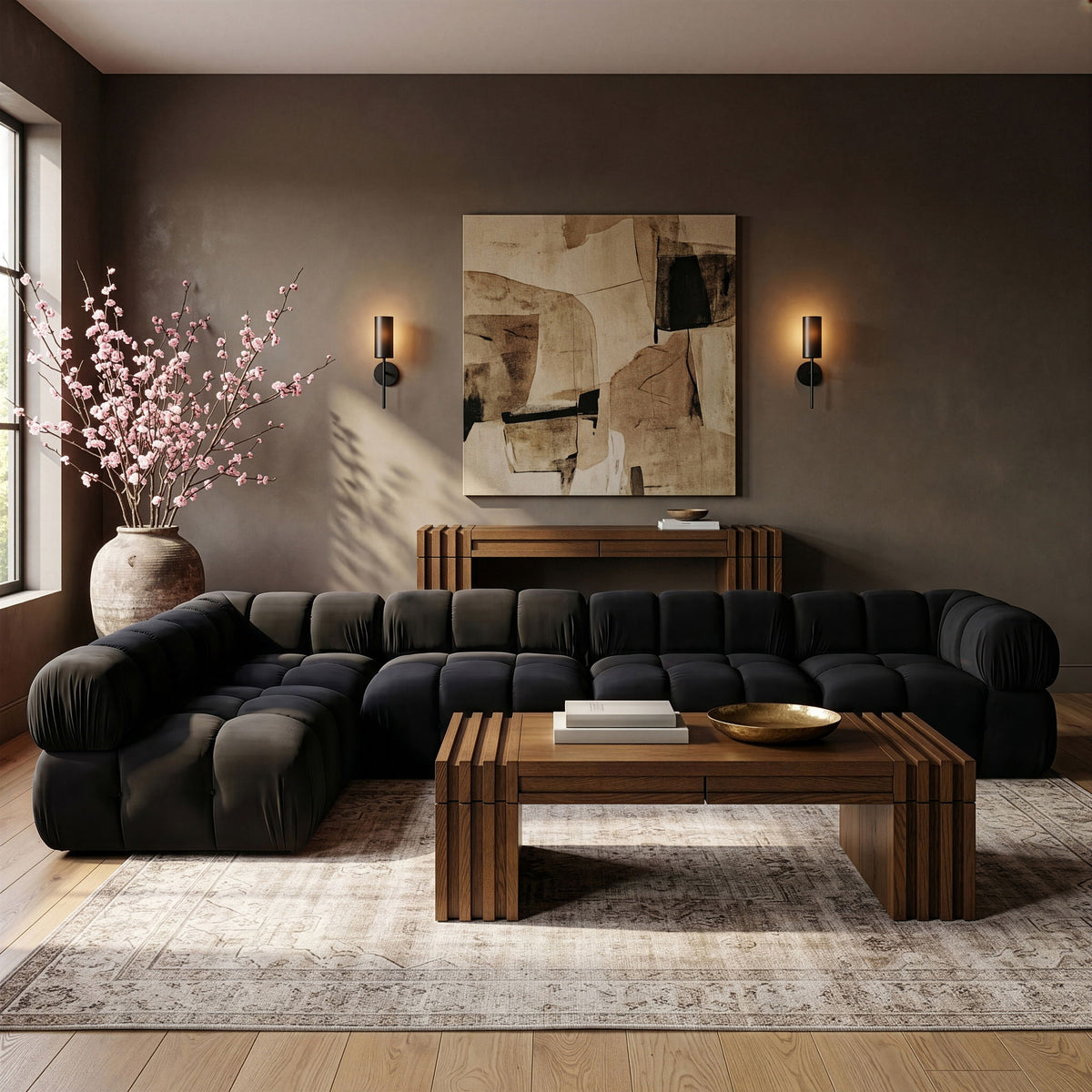 Orin - Velvet 5 Piece Modular Sectional