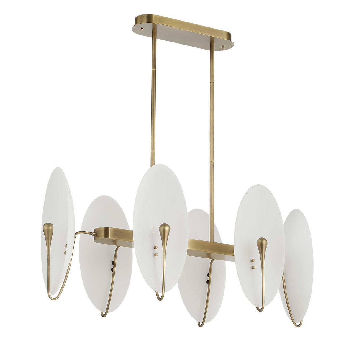 Opal Wand - Pendant - Light Antique Brass / White