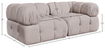 Orin - Velvet Performance Fabric Upholstered 2 Piece Modular Sofa (2 Corner Chairs)