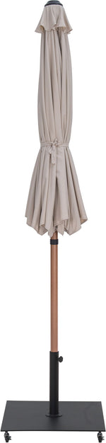 Fiji - Aluminum Patio Umbrella With Square Black And Teak Base