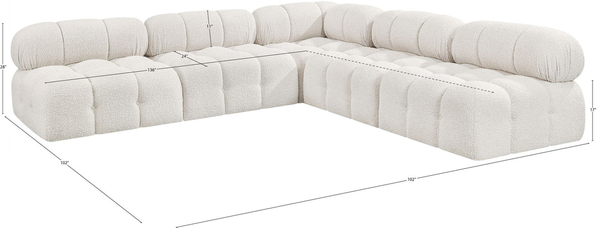 Ames - 5 Piece Fabric Modular Corner Sectional