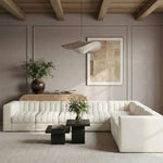 Rummi - Velvet Performance Fabric Upholstered 7 Piece Modular Sectional (With 3 Corner Chairs)