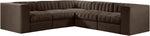 Rummi - Symmetrical Velvet Performance Fabric Upholstered 5 Piece Modular Sectional