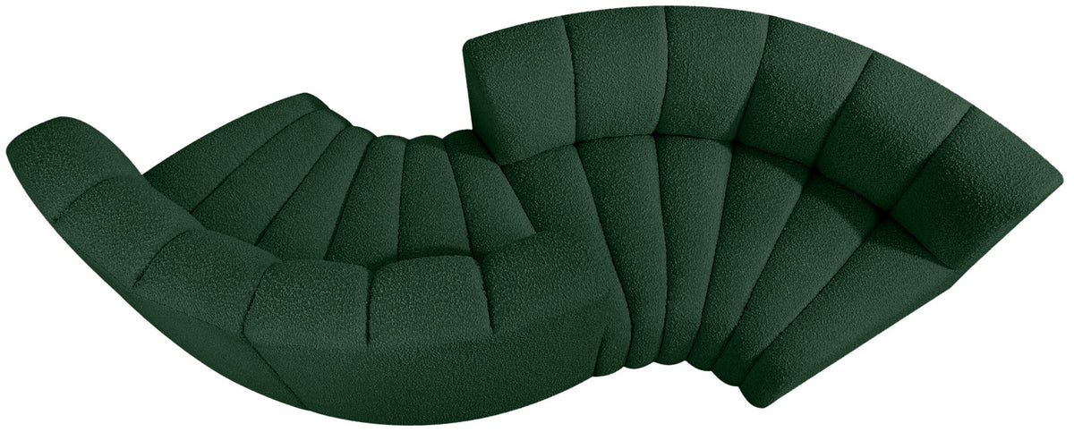 Arc - Boucle Fabric 4 Piece Curved Modular Sofa