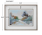 Morning Lake - Watercolor Framed Print - Blue