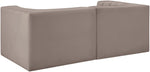 Rummi - Velvet Performance Fabric Upholstered 2 Piece Modular Loveseat