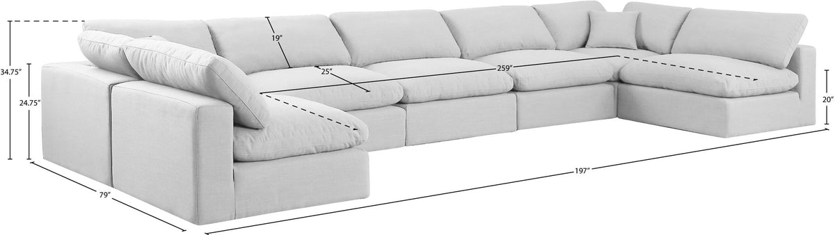 Comfy - 7 Piece Linen Modular Armless Sectional