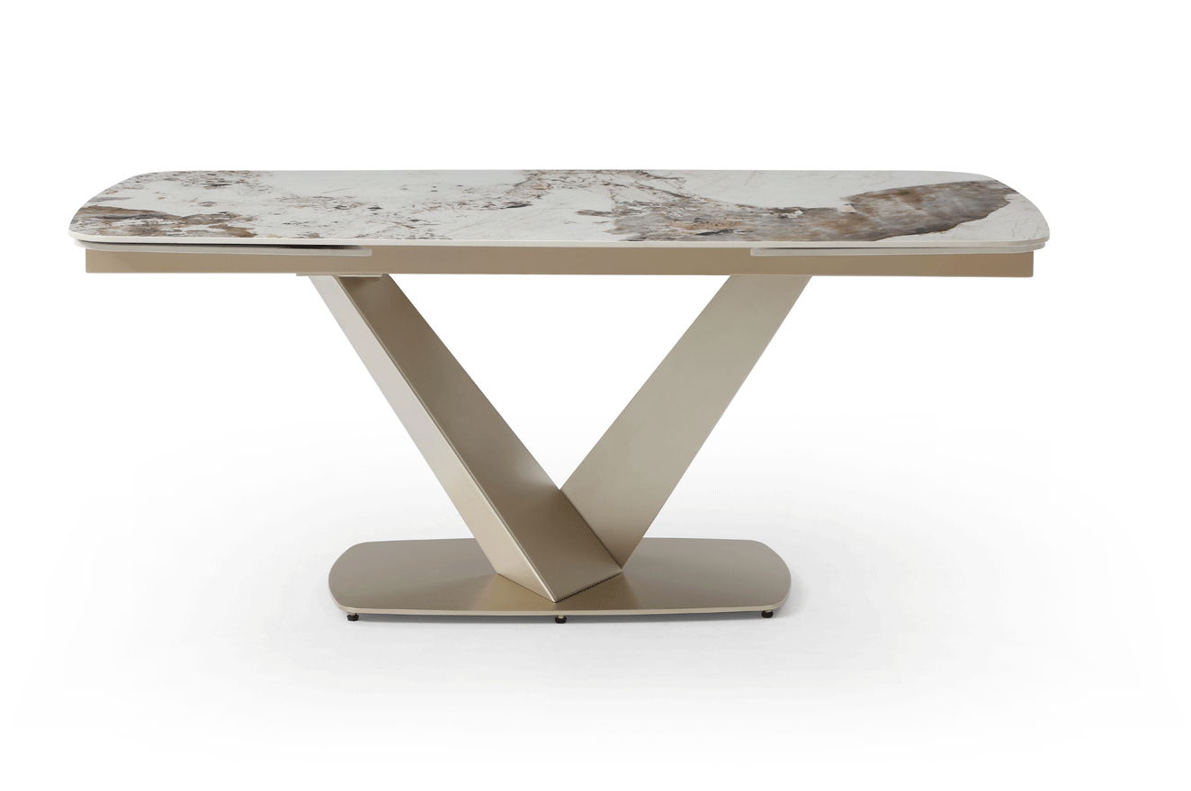 93 - Dining Table - White / Gold