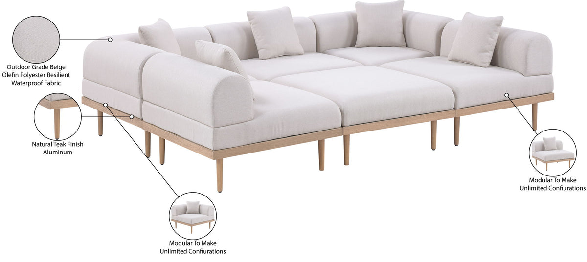 Laguna - 6 Piece 142" Outdoor Patio Modular Sectional