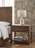 Driftwood - One-Drawer Nightstand With Stone