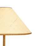 Keria - Vegan Leather And Raffia Designer Floor Lamp - Natural