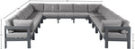 Nizuc - Outdoor Patio 13 Piece Modular Sectional With Gray Frame