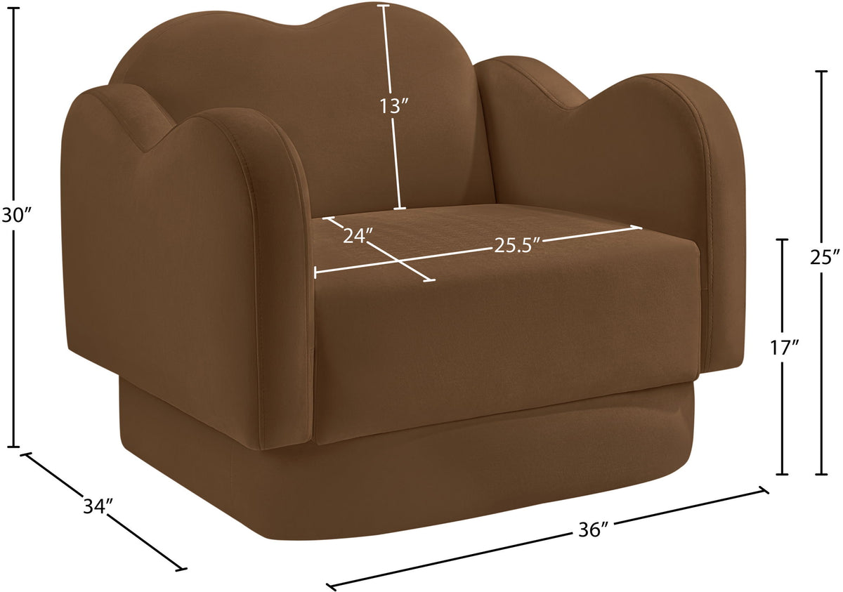 Bloom - Velvet Chair - Saddle