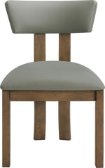 Lavrin - Vegan Leather Upholstered Dining Side Chair (Set of 2) - Walnut Base