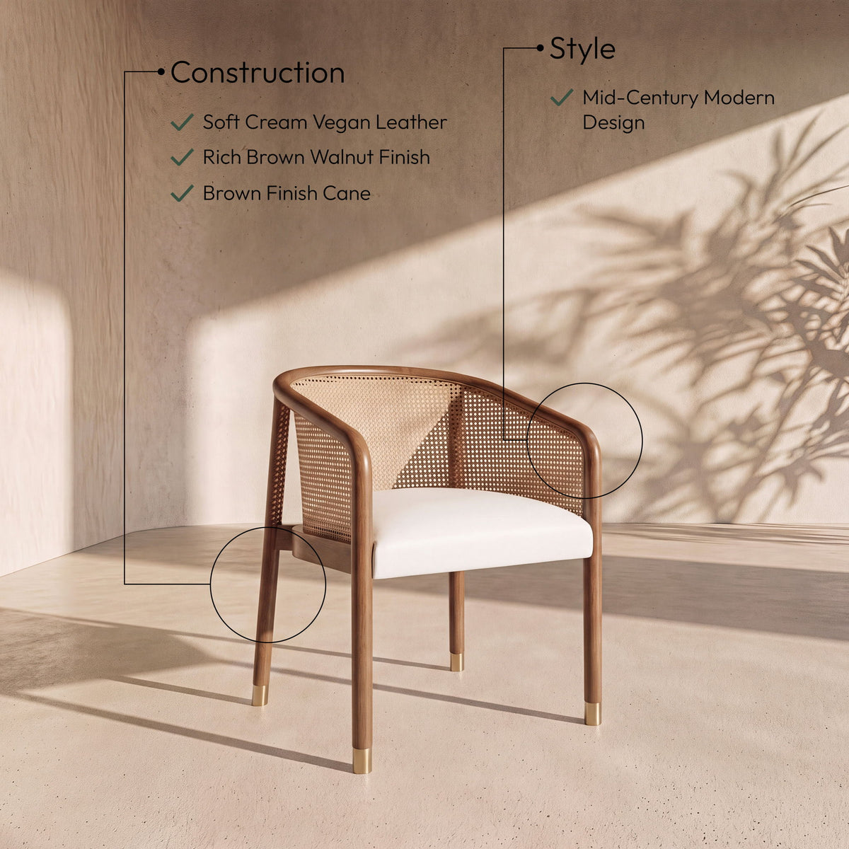 Sylvan - Vegan Leather Dining Chair (Set of 2) - Brown Frame