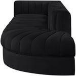 Rummi - Velvet Performance Fabric Upholstered 4 Piece Modular Sectional With Reverse Corner Chair