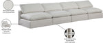 Comfy - Linen Modular Armless Sofa 4 Seats