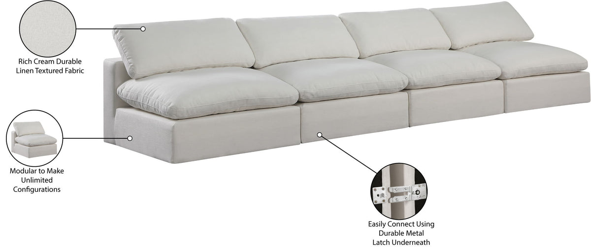 Comfy - Linen Modular Armless Sofa 4 Seats