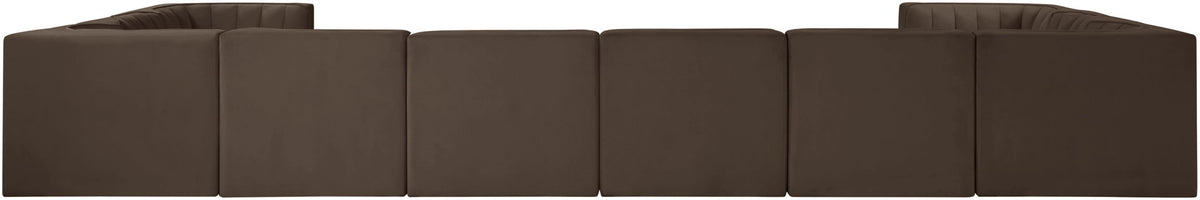 Rummi - Velvet Performance Fabric Upholstered 10 Piece Modular Sectional