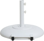 Fiji - Aluminum Patio Umbrella With Round White And Teak Base
