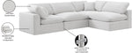 Comfy - 4 Piece Velvet Modular Armless Sectional
