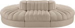 Rummi - Oval Velvet Performance Fabric Upholstered 6 Piece Modular Sectional