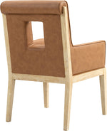 Gwendolyn - Faux Leather Dining Arm Chair With Natural Frame