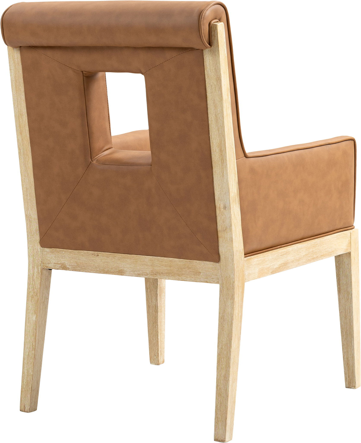 Gwendolyn - Faux Leather Dining Arm Chair With Natural Frame
