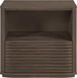 Morino - Oak Veneer And Solid Wood Nightstand - Brown