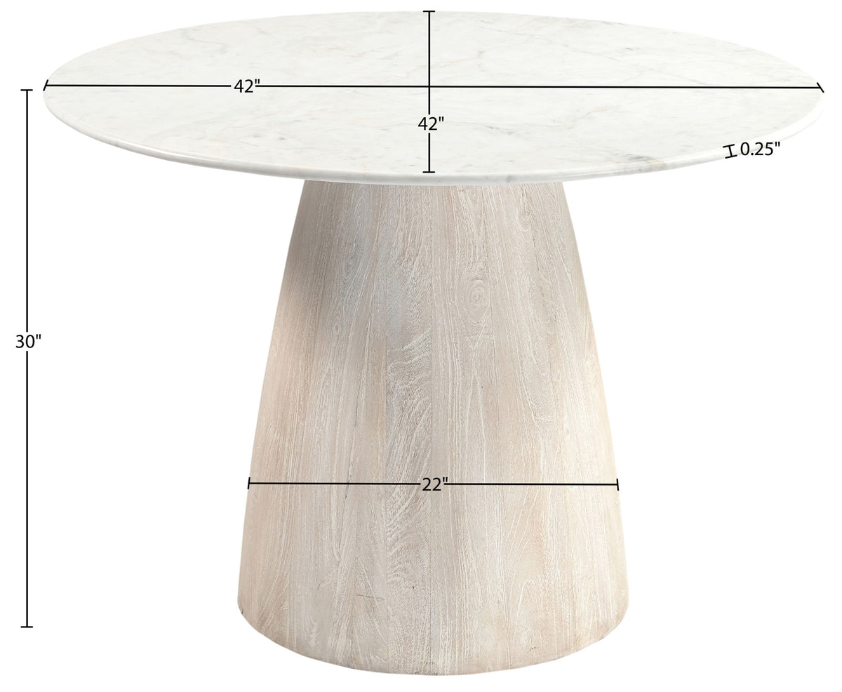 Liona - 42" Marble And Mango Wood Dining Table