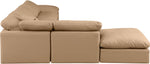 Indulge - Faux Leather 6 Piece Modular Armless Sectional - Tan