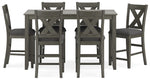 Caitbrook - Rect Drm Counter Table Set (Set of 7) - Gray