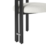 Jazmin - Outdoor Dining Chair With Boucle Cushion And Powder Coated Aluminum Frame (Set of 2) - Cream / Black