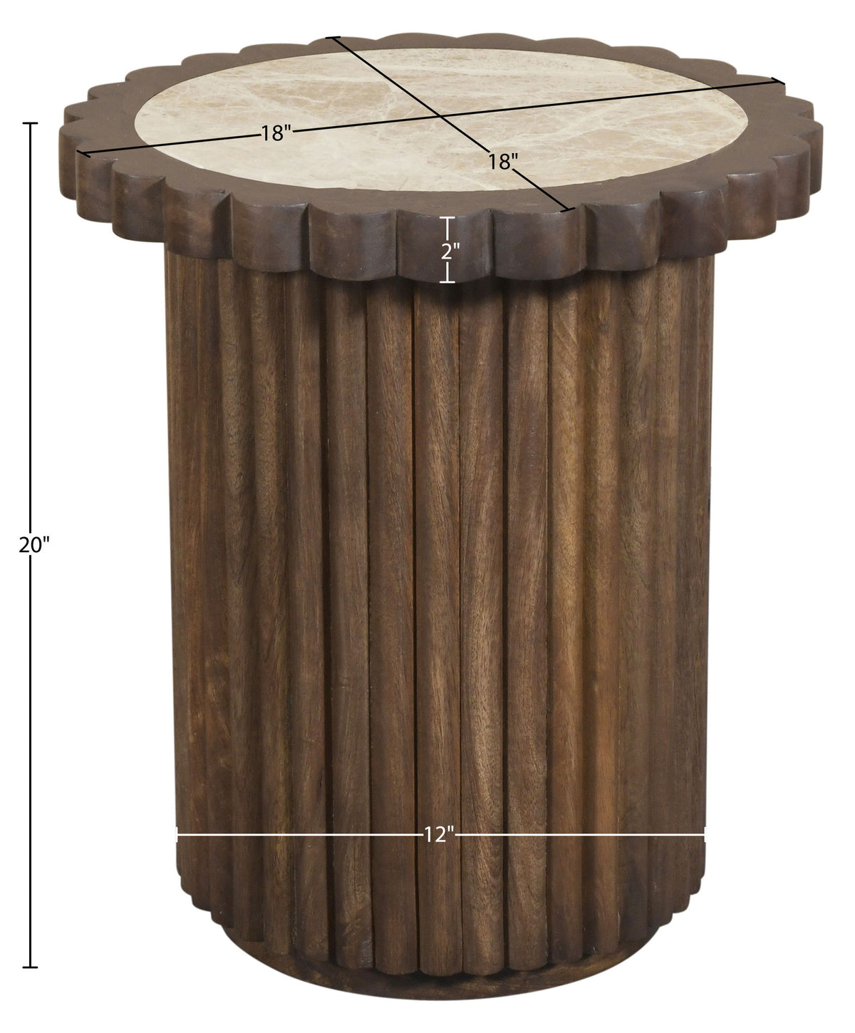 Elvira - Marble And Mango Wood Table