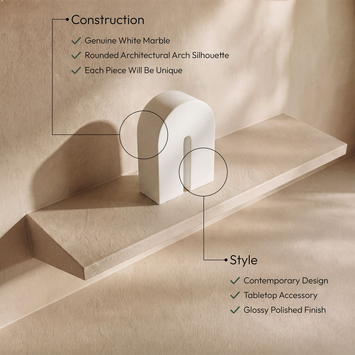 Phillipe - Genuine Marble Bookend