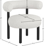Bordeaux - Boucle Fabric Accent Chair With Black Legs