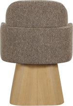 Marlowe - Linen Textured Fabric Upholstered Swivel Dining Arm Chair - Stained Natural